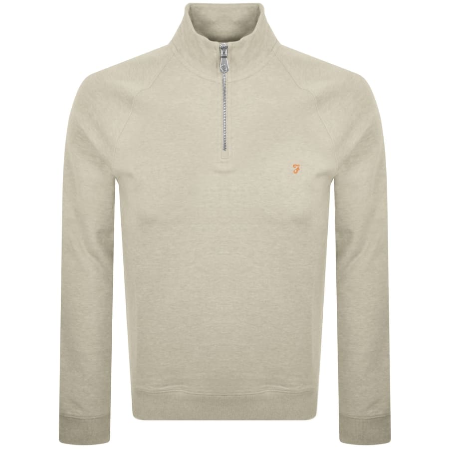 Farah Jim Quarter Zip Sweatshirt Beige | Mainline Menswear us